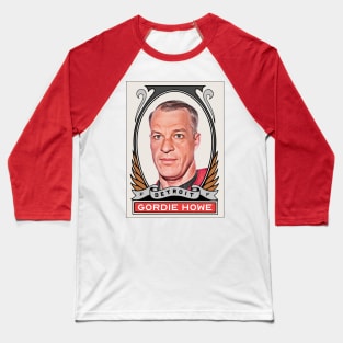 Gordie Howe Vintage Style Hockey Card Baseball T-Shirt
